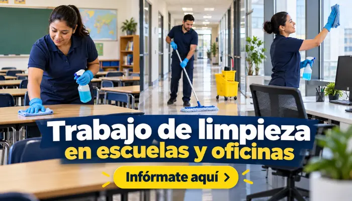 trabajo de limpieza en escuelas y oficinas