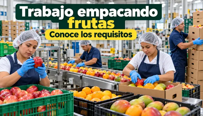trabajo empacando frutas